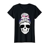Photo Gallery genderfluid pride chignon disordinato skull lgbt-q ally flag women maglietta Photo Gallery genderfluid pride chignon disordinato skull lgbt-q ally flag women maglietta