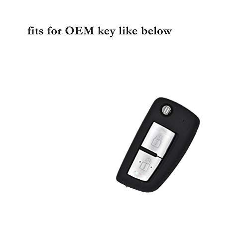 BROVACS Silicone Cover Protector Case Holder Skin Jacket Compatible with NISSAN 2 Button Remote Flip Key Fob CV9503 Deep Blue - Image 3