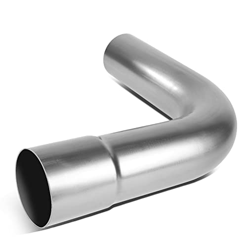 Image of DNA MOTORING ZTL-PP-25-90-RAW 90 Degree Bend Tube DIY Custom Mandrel Exhaust Tubing, 2.5 inch OD, Mild Steel,Universal Fit