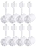 LEONLITE 8-Pack 8.5W LED Track Lighting Heads, CRI90 H Track Lighting, Dimmable Track Light Heads, ETL Listed, 36° H Track Lighting Heads, 2700K Soft White, Matte White
