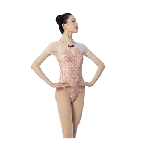 BNDDZBN Ballet Leotard Gymnastics Leotard Print Ballet Leotard Adult Classical Dance Gymnastics Leotard Dancewear BodySuit(L)