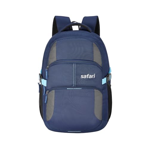 Safari Punch Laptop Backpack Bag for Men & Women, School Bag for Boys & Girls, Ideal for Office/School/College, 3 Compartment Backpack with Rain Cover