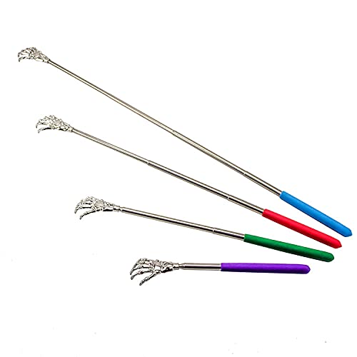 Image of Alexvyan Small Adjustable Portable Extendable Back Scratcher, Metal Stainless Steel Telescoping Itching Stick Tool (Pack of 1-5Finger)