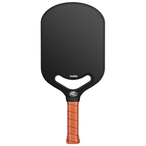 Carbon Fiber Pickleball Paddle with Aero Throat, USAPA Approved Pickleball Racket for Power & Control, Polymer Honeycomb Core, Textured Carbon Grit Surface, Pickle Ball Paddles