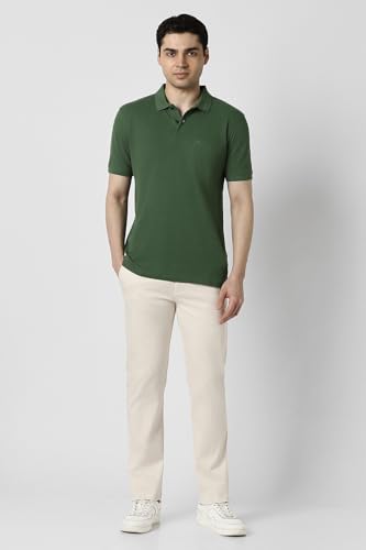 Image of Peter England Men's Cotton Polyster Breton Stripe Polo Tshirt