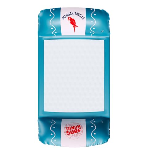 TANDM Surf Margaritaville Blue Pool Float Hammock - Inflatable Water Lounge Raft - Summer Beach Swim Pool Party Floatation Device