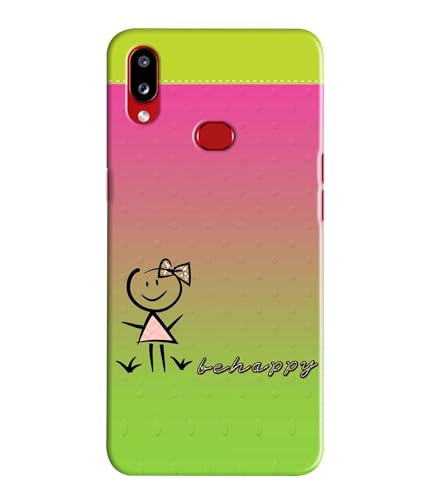 Image of Be Happy Printed Hard Back Case Cover Compatible for Samsung Galaxy A10S / Samsung Galaxy M01S (Multicolor) - D1664