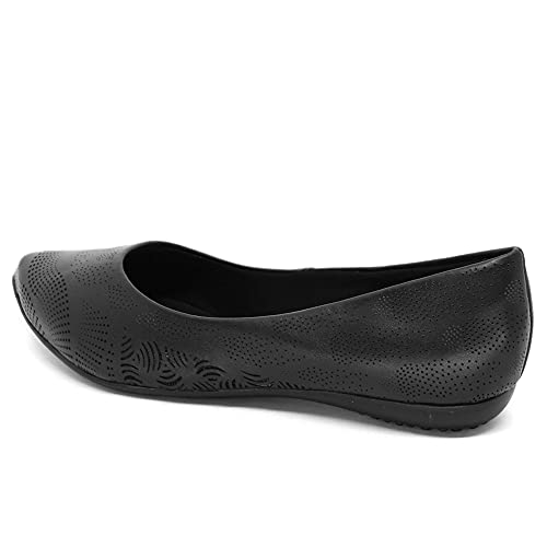 Sapatilha de Couro Bottero Lasercut Cor:Preto;Tamanho:38