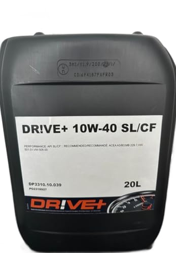 DRIVE+ 10W40 SL/CF Olio per Motore, 20L, Prestazioni: API SL/CF,