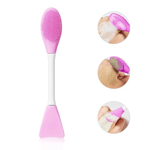 Image of Gleva Silicone Face Mask Brush Beauty Tool, Facial Mud Mask Applicator, Clay Mask, Facial Mask Brushes, Flexible Charcoal Mask Brush for Girl & Women (Rose)