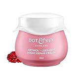 D.ot & Key Night Reset Retinol + Ceramide Night Cream | Anti Aging Cream For Women & Men | Reduces Fine Lines & Wrinkles | Oil Free & Non Sticky Moisturizer| For All Skin Types | 60ml