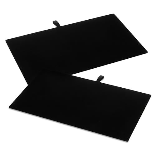 RJ Displays Black Velvet Pad Tray Insert Jewelry Display, Padded Plush Velvet for Chains, Necklaces, Bracelets, Anklets, and Body Jewelry – Fits Standard Trays, 14 1/8' x 8 1/4'