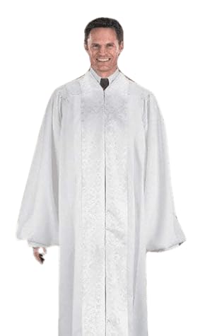 Christian Brands Catholic White Pulpit Robe W/Jacquard