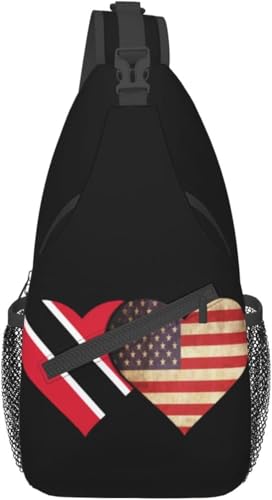 Mochila bandolera unisex con bandera Cuba y EE.UU. miniatura 1