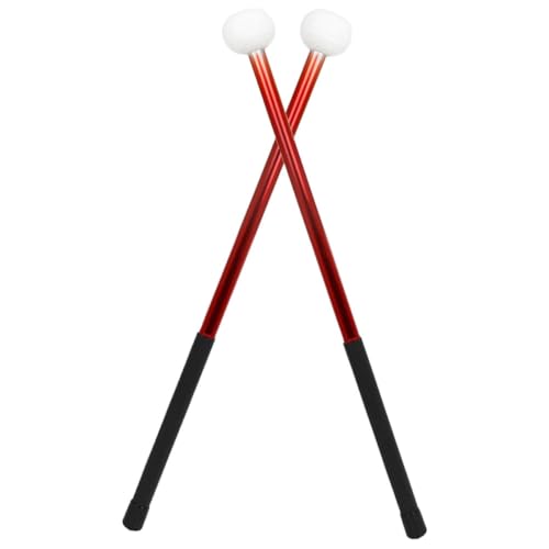 Baquetas Kisangel con cabeza de fieltro y cuerpo de aleación ligera para batería, práctica y desfile, color rojo miniatura 6