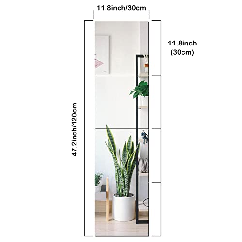 Sldiywow Unbreakable Wall Mirror Tiles, 16Pcs Frameless Full Length Mirror Tiles For Home Closet, Safe Body Mirror For Baby Kids, Flexible Self Adhesive Mirror For Living Room Wall Decoration #TOP6