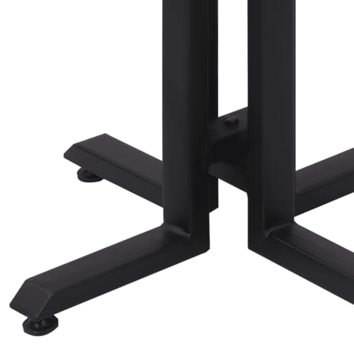 Table basse en teck massif recyclé Ø 55 cm et piétement fer noir - 8