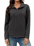 ZFLM Women's Classic Slim-Fitting Half-Zip Fleece Jacket Long-Sleeved Short Winter Coat With Pockets