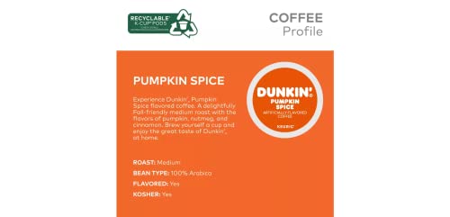 Dunkin Donuts Pumpkin Spice Coffee K Cups - Pack Of 22 K Cups - Bulk Limited Edition Dunkin Pumpkin Spice Coffee - For Use Of Keurig Coffee Makers #TOP3