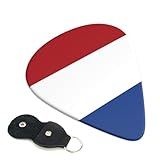 6 PCS Netherlands Dutch Hollander Netherlander Flag Guitar Picks with Case 0.96 mm Heavy Plectrums for Acoustic Electric Guitar Bass Ukulele Practice Performance Black