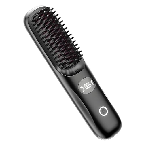 Cepillo alisador de cabello inalámbrico y portátil miniatura 1