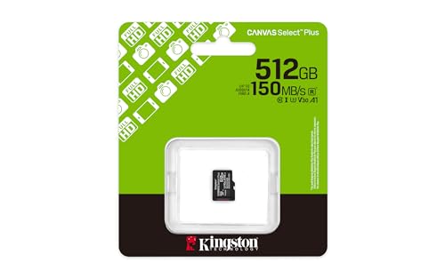 Kingston Canvas Select Plus Carte mémoire microSD 512GB micSDXC Gen3 150R A1 Adaptateur SD Non Inclus - SDCS3/512GBSP