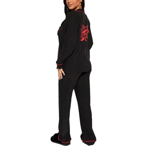 Pyjama à manches longues pour femme anti-froid avec pantalon réglable