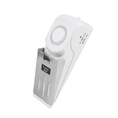 Aumotop Door Stop Alarm Portable Shaped Security Device for Home Travel and Apartments 120db Black and White 1 Unit