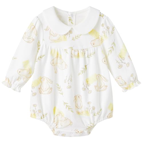 Image of pureborn Baby Girls Boys Bodysuit Super Soft Cotton Romper 0-24 Months