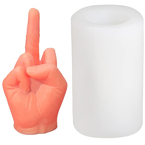 Onnpnn Gesture Candle Mold, 3D Hand Shaped Silicone Molds, Middle Finger Shaped Resin Casting Mould, Creative Gesture Perfume Candle Wax Mold Soap Molds For Diy Fondant Plaster Sculpture Clay Crafts #TOP15