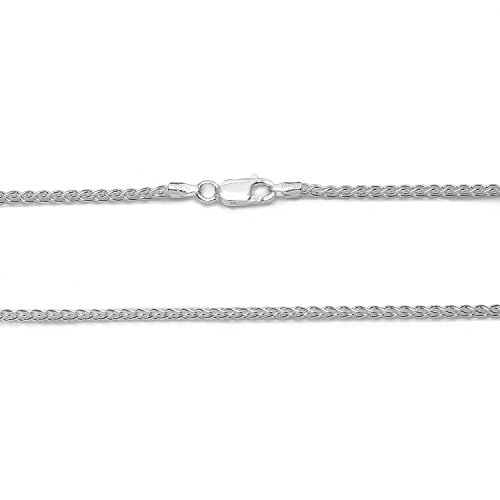 925 Sterling Silver Wheat Chain 2Mm - Italian Spiga Sterling Silver Necklace Chain With Lobster Claw Clasp, Nickel Free 925 Silver Chain Necklace In Lengths From 16-30 Inches #TOP4