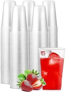 Generico Bicchieri Semi-rigido, 300 cc - 1000 PEZZI, 20 confezioni da 50 pz - in plastica trasparente,Riciclabile ecologico - per acqua, birra, bevande, frappè, cocktail