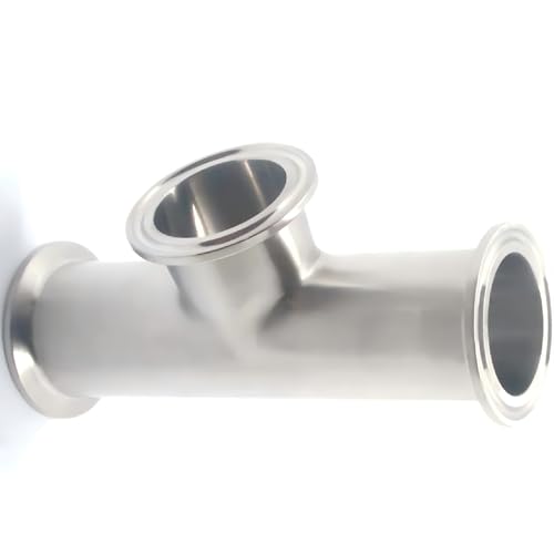 Image of QiiMii Tri Clamp 1.5 inch instrument Tee Tri Clover Tee Fittings 3 Way Stainless Steel SS304,38mm Pipe OD(1.5 Inch),Used In Pharmacy