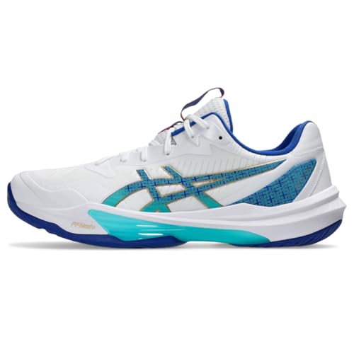 Image of ASICS Men's Sky Elite FlyteFoam 3 Volleyball Shoes, 8, White /ASICS Blue