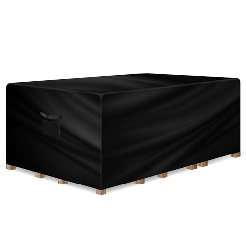 Housse table d'extérieur imperméable doublée PVC avec aérations et UV - 2