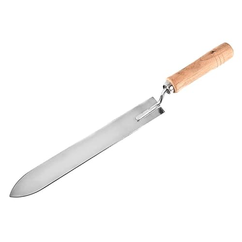 YOUKUSHI -22.9cm de acero inoxidable miel descubrir panal raspador de miel apicultor engranaje con mango de madera para la alimentación de abeja de extracción de miel Cover