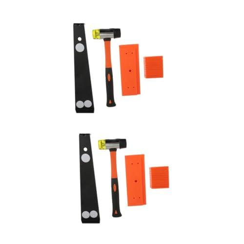 HOMSFOU 2 Sets Laminate Wood Flooring Install Kit Complete Tool Set for Floor Assembly Wedge Spacers Tapping Block Heavy Duty Pull Bar