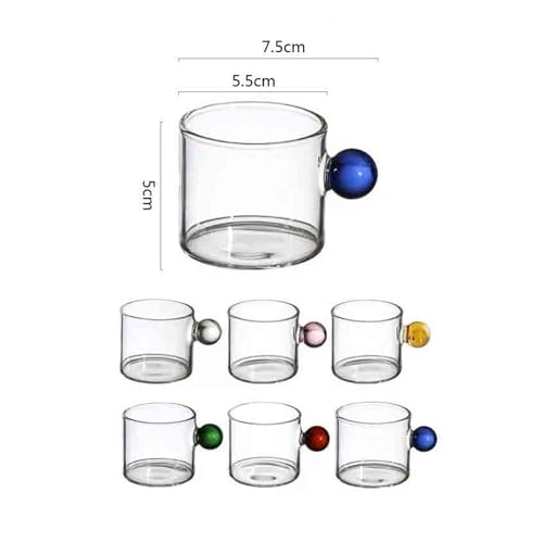 Verres à eau en borosilicate lot de 6 tasses transparentes 90ml avec support - 3