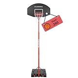 HUDORA Start Panier de Basket-Ball 260 – Hauteur réglable de 205 à 260 cm – Panier Mobile avec Support pour Enfants et Adolescents – Panier de Basket d'extérieur avec roulettes
