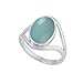 Light Blue Aqua Chalcedony Ring 925 Sterling Silver Ring Oval Shape Boho Stackable Ring For Women Wedding Birthday Gift For Her Simple Chalcedony Promise Jewelry Handmade Gemstone Ring By NKG