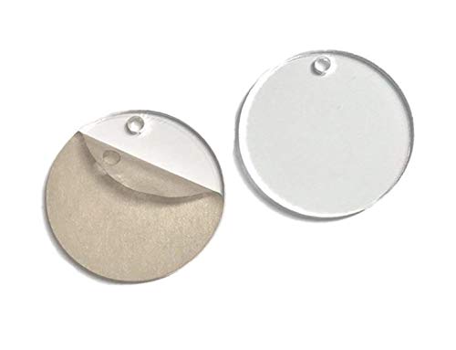 100 Laser Cut Clear Acrylic Blank Round Discs Smooth Edge Transparent Plexiglass Circles 1/8 inch (3 mm) with or Without Holes DIY Crafts Keychains Jewelry Gift Tags (6