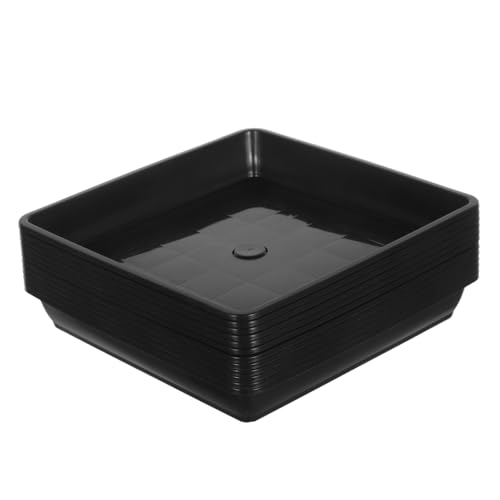 GETAJGHSD 12個花盆底? 正方形プランター受け皿 耐久性と実用性 屋内外用 鉢受け皿 多用途で掃除簡単 植木鉢と盆栽の水受けトレイ