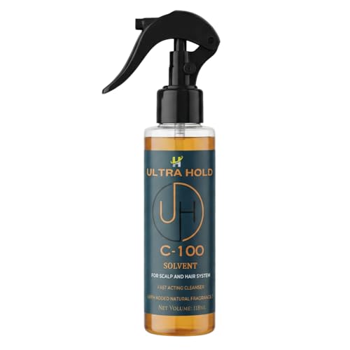 Image of Ultra Hold C100 Hair Patch Remover Solvent Spray 118ml | Citrus-Based Patch Glue Remover | Fast-Acting Wig Adhesive & Hair Patch Tape Remover Spray | Wig Residue Cleaner for Men & Women
