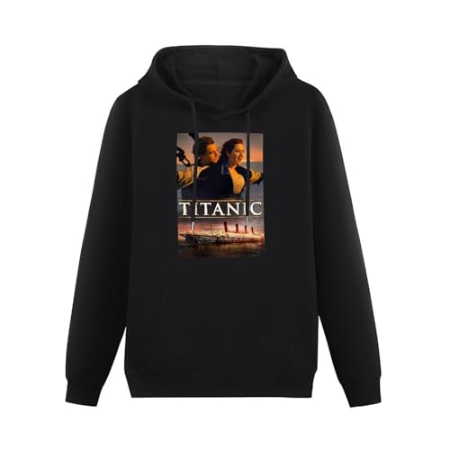 XINJIEDIAN Titanic Poster Slogan Ideal Gift Hoody Unisex Ptinted Hoodies Long Sleeve Men's Hooded with Pocket Black S