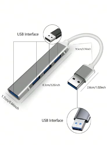 Sounce 4-Port USB 3.0 Hub for PC – High-Speed Aluminum USB Hub Compatible with PC, MacBook, Mac Pro, Mac Mini, iMac, Surface Pro, and XPS. 4-Port High Speed USB Hub with Aluminium Shell 2 31a8iURzRML