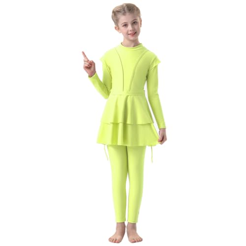 Muslim Swimsuits for Girls Kids Butterfly Islamic Swimwear Burkini Full Cover Hijab Top Pants Swim Costume Bathing Suit2
