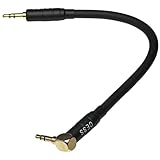 CNCESS CESS-072 Right Angle to Straight 3.5mm Short Aux Stereo Audio Cable, 6-inch