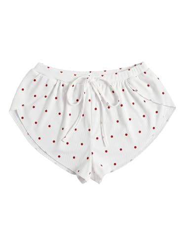 Image of MakeMeChic Women's Pajama Bottoms Floral Print Tie Front Micro Short Side Slit Summer Lounge Shorts