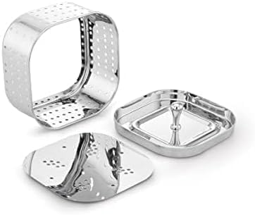 BishtHub Edelstahl Paneer Maker Käseform Presse Quadratische Form Tofu Maker Sieb Mit Deckel Küchenhelfer Küchenartikel - 700 ml