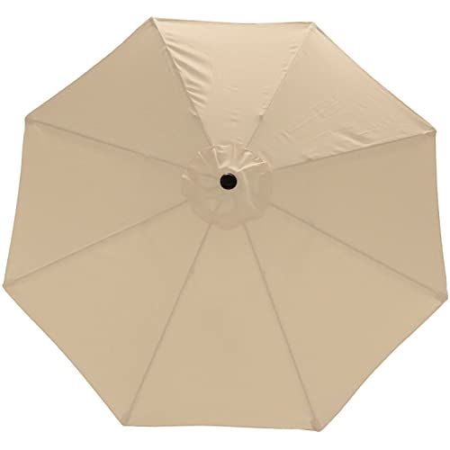 Sunnydaze 9 Foot Outdoor Patio Umbrella - Push-Button Tilt & Crank Patio Table Umbrella - Aluminum Pole & Polyester Shade Canopy - Beige #TOP4